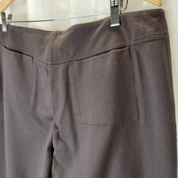 Eileen Fisher Chocolate Brown Heavyweight Rayon Knit Dress Pants, L, NWT - Picture 8 of 13